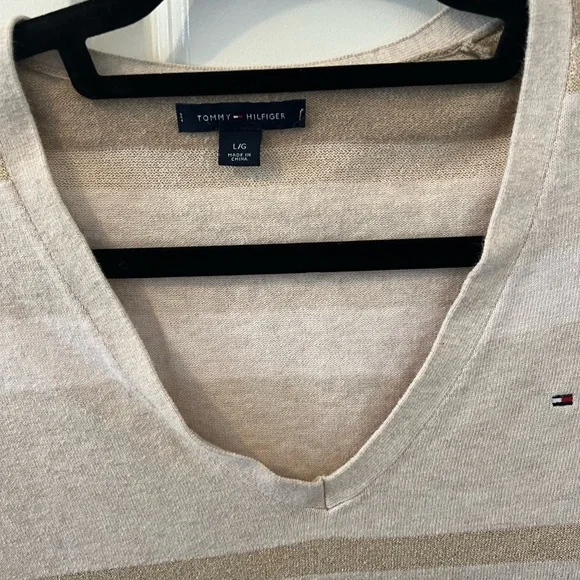 Neutral V-neck sweater - Tommy Hilfiger - Size L - Picture 2 of 3